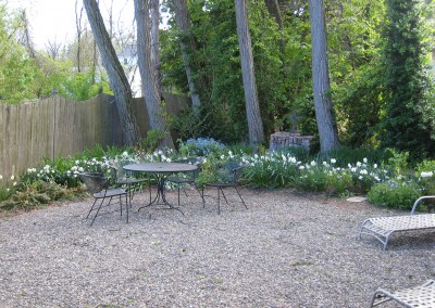 Private outdoor dining and seating area
